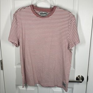 The stronghold shirt sleeved pink and white striped t-shirt size large